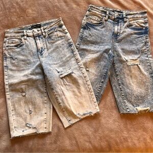 BLUENOTES NWOT Distressed Bermuda Length Denim Bike Shorts Bundle - Size 3